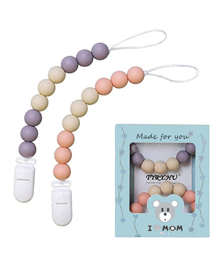 Baby Silicone Pacifier Chain, Baby Soothing Toys, Molars - Vibes Harmony