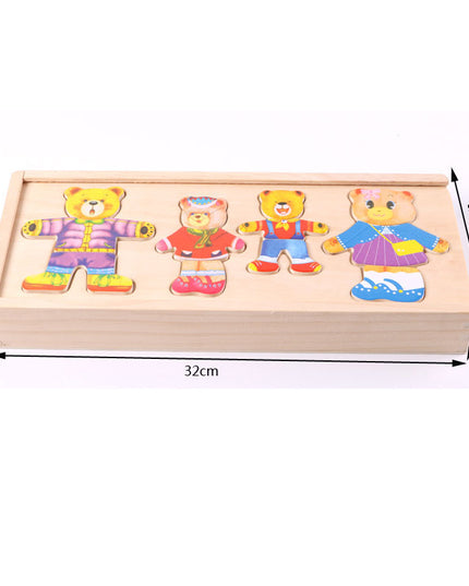 Baby puzzle blocks, bear dressing and matching toys - Vibes Harmony