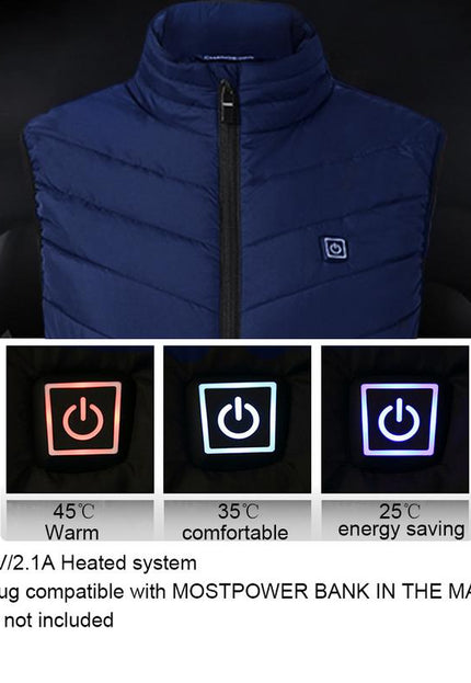 Heated Vest Smart Electric Heating Jacket Men Women Waistcoat Winter