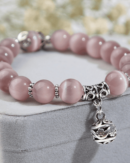 Natural opal beads bracelets crystal fashion women bracelet vintage stainless steel braceletes for women - Vibes Harmony