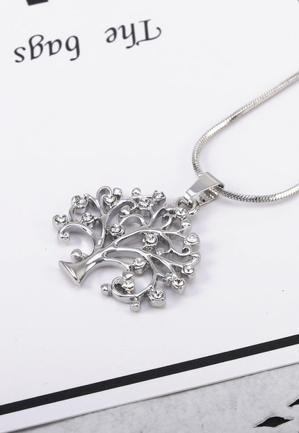 Big Tree Of Life Pendant Necklaces Drilling CZ Zircon Multi Layers Chains Long Necklace Jewelry Gifts For Her - Vibes Harmony
