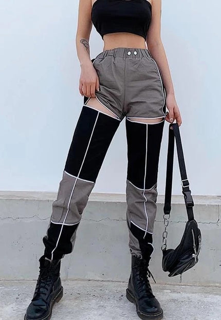 Thigh cutout overalls