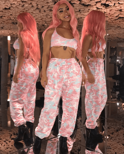 NCLAGEN 2021 New Women Camouflage Print Trousers Loose Harem Camo Pants Spring High Waist Casual Joggers Elastic Sweatpants - Vibes Harmony