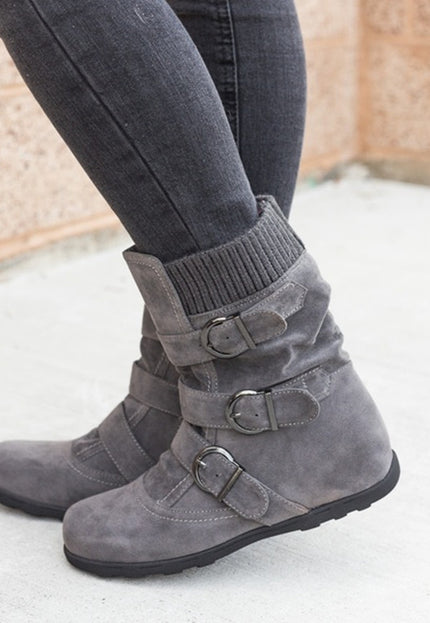 Casual Winter Boots Strap Buckle Shoes