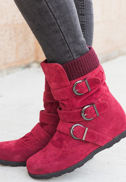Casual Winter Boots Strap Buckle Shoes