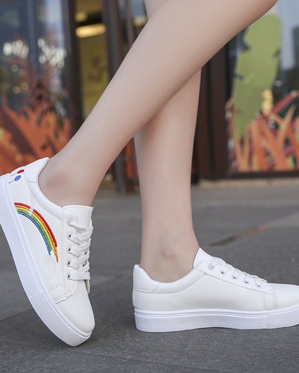 Rainbow white shoes women - Vibes Harmony