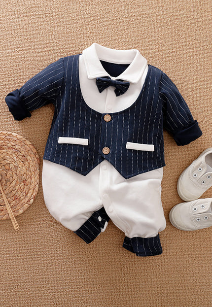 Baby Jumpsuit Spring And Autumn Models Foreign Trade Gentleman Baby Clothes Long-Sleeved Baby Clothes Baby Clothes - Vibes Harmony