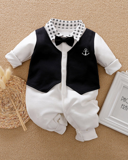 Baby Jumpsuit Spring And Autumn Models Foreign Trade Gentleman Baby Clothes Long-Sleeved Baby Clothes Baby Clothes - Vibes Harmony