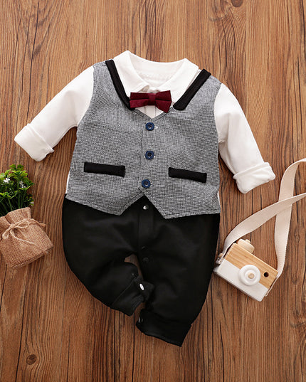 Baby Jumpsuit Spring And Autumn Models Foreign Trade Gentleman Baby Clothes Long-Sleeved Baby Clothes Baby Clothes