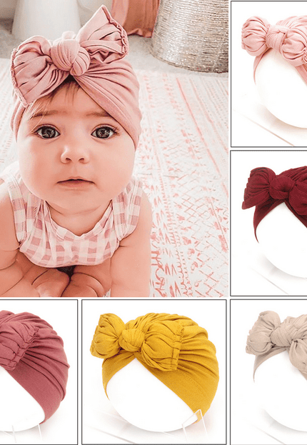 Cute Baby Hat Newborn Soft Baby Girl Hat Turban Infant Toddler Baby Cap Bonnet Headwraps - Vibes Harmony