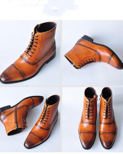 Men Big Size Plush Warm Winter Shoes Men Brown Vintage Men Boots Safety Shoes - Vibes Harmony