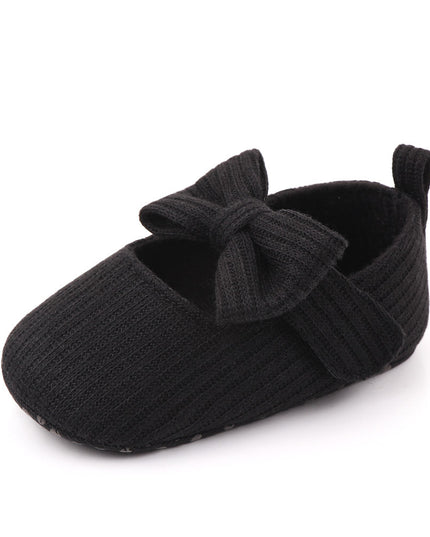 Bowknot Woolen Knit Baby Shoes Moccasins Princess Shoes Baby Shoes - Vibes Harmony