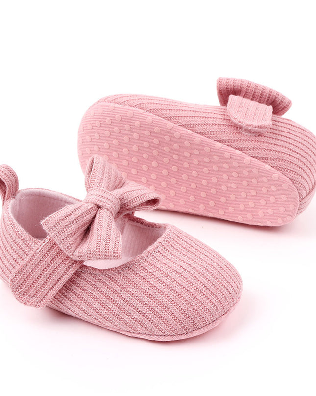 Bowknot Woolen Knit Baby Shoes Moccasins Princess Shoes Baby Shoes