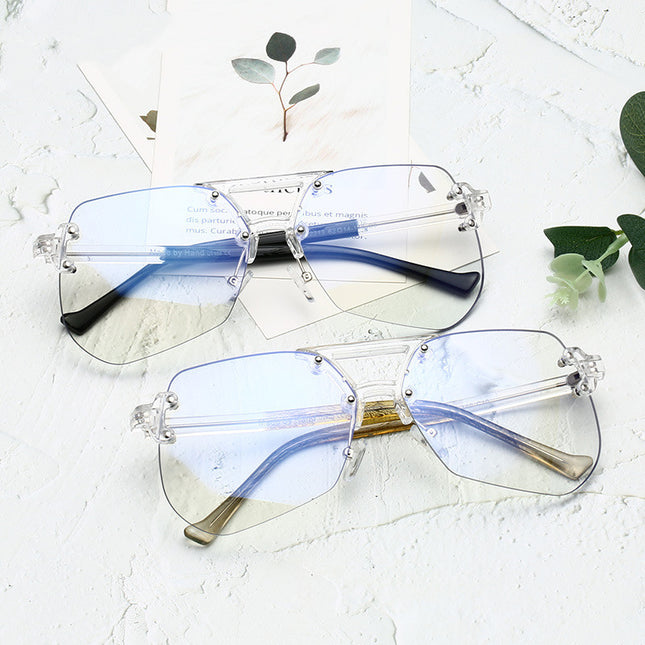 Anti-blue Glasses Rimless Flat Glasses Men - Vibes Harmony
