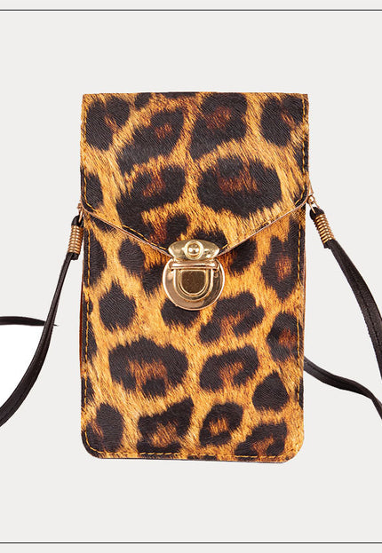 Retro leopard print phone bag