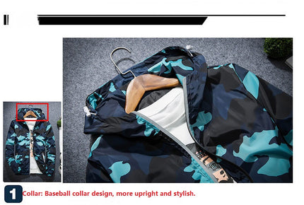 Covrlge Men Jacket Fashion 2023 Spring Men Brand Camouflage Jackets Casual Mens Coat Men's Hooded Luminous Zipper Coats MWJ011
