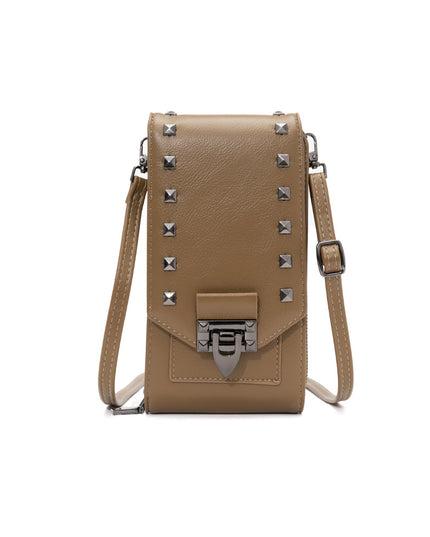 Rivet Design Shoulder Bags Mobile Phone Handbag Solid Color Crossbody Bags Women - Vibes Harmony