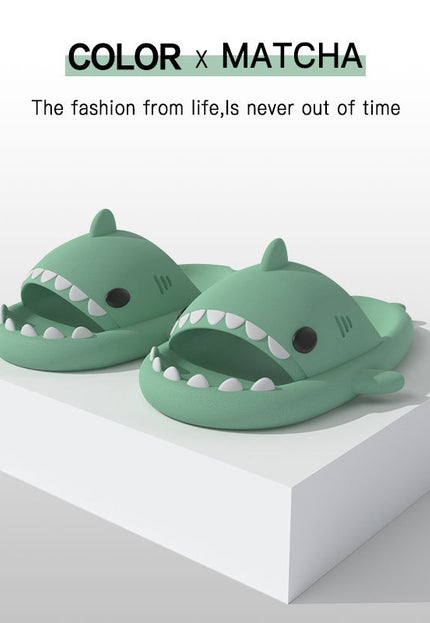 Adult's Slippers Indoor Outdoor Funny Shark Cartoon