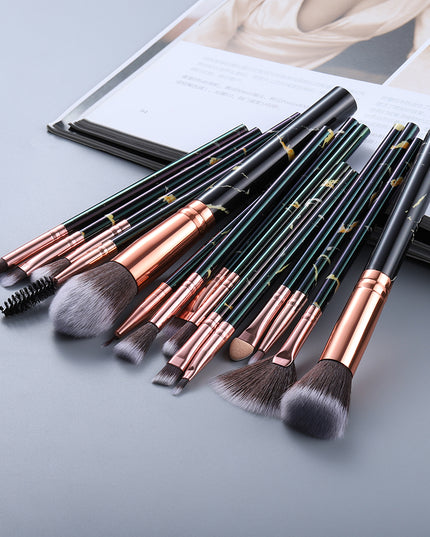 15 Marbled Design Makeup Brushes Set - Vibes Harmony