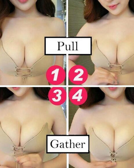 Large Size Strapless Bra Adhesive Sticky Push Up Bras For Women Rabbit Brassiere Lingerie Invisible Women Hot - Vibes Harmony