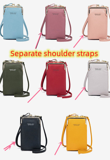 Fashion Lychee Pattern Solid Color Diagonal Shoulder Bag