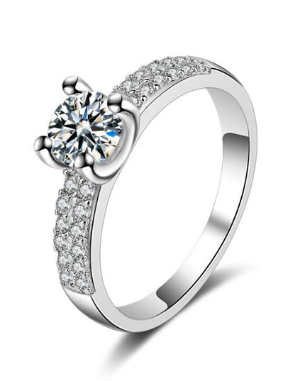 Handmade ring female European and American luxury micro-inlaid zircon ring wedding ring - Vibes Harmony
