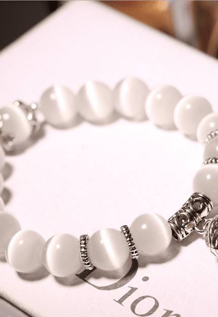 Natural opal beads bracelets crystal fashion women bracelet vintage stainless steel braceletes for women - Vibes Harmony