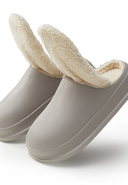 Men's And Women's Waterproof Warm Thick Bottom Non-slip Cotton Slippers