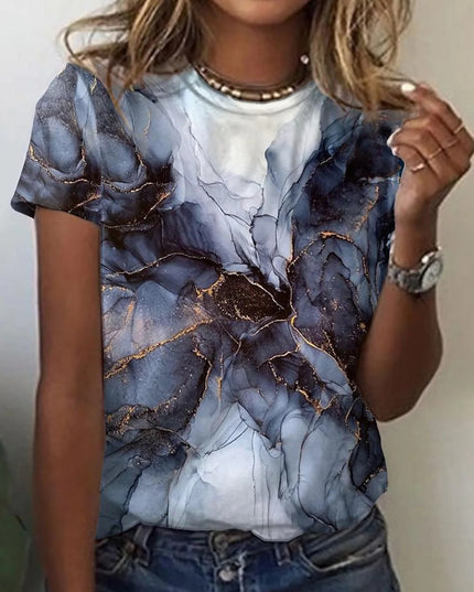 Women's European And American New Abstract Retro Print Short Sleeves - Vibes Harmony