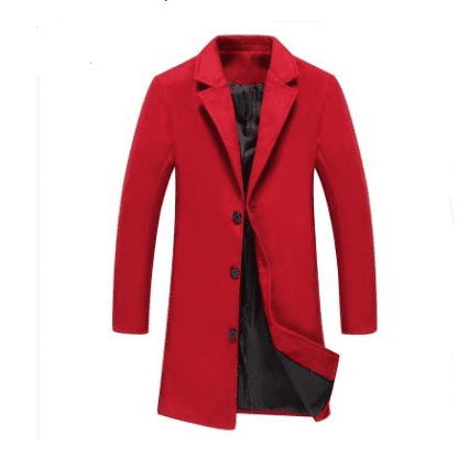 Autumn And Winter New Mens Solid Color Casual Business Woolen Coats