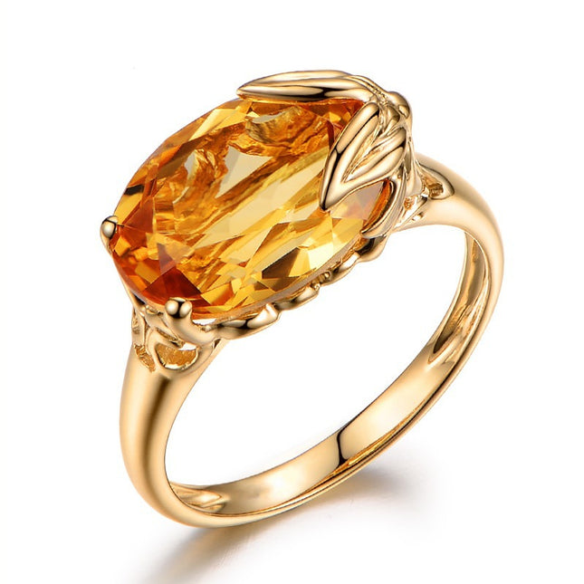 Engagement Ring Citrine Gemstone Ring - Vibes Harmony
