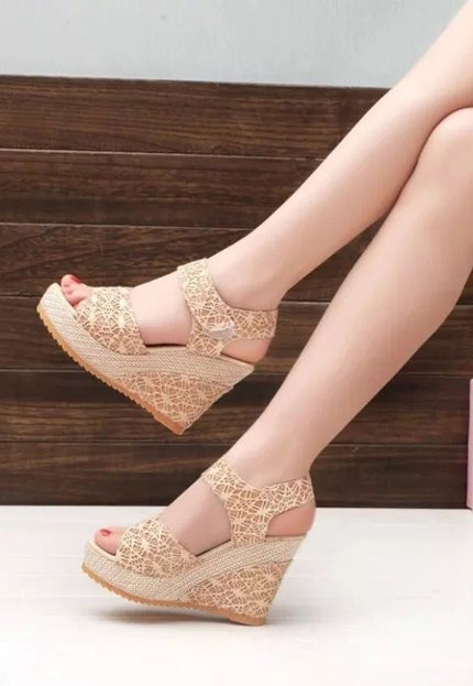 Flat bottom high heel sandals