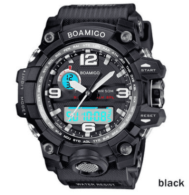BOAMIGO brand men sports watches dual display analog digital LED Electronic quartz watches 50M waterproof swimming watch F5100 - Vibes Harmony