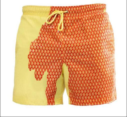Discoloration In Water  Beach Sports Fitness Shorts  Quick-Drying Swimming Trunks  Temperature Change