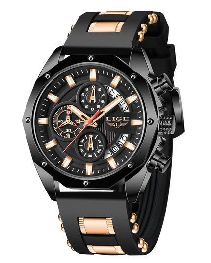 Fashion Mens Watches Top Brand Luxury Silicone Sport Watch Men Quartz Date Clock Waterproof Wristwatch Chronograph - Vibes Harmony