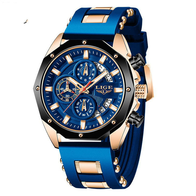 Fashion Mens Watches Top Brand Luxury Silicone Sport Watch Men Quartz Date Clock Waterproof Wristwatch Chronograph - Vibes Harmony