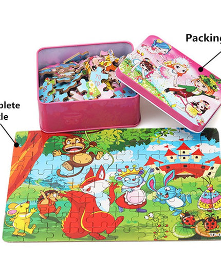 80PCS wooden educational toys educational development baby kids training toys children animal puzzle - Vibes Harmony
