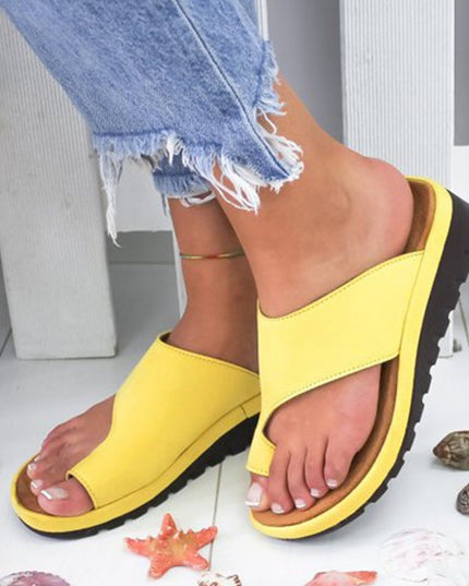 Women Slippers Flat Sole Casual Soft Big Toe Foot Sandal - Vibes Harmony
