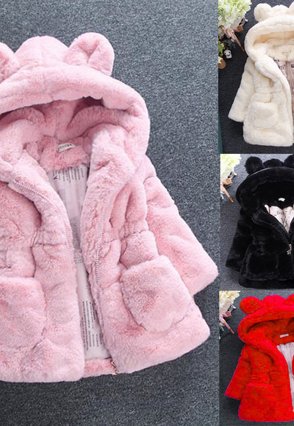 A girl's fur coat for autumn and winter