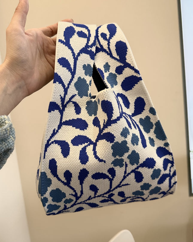 Women's Knitted Simple Branch Printed Handbag