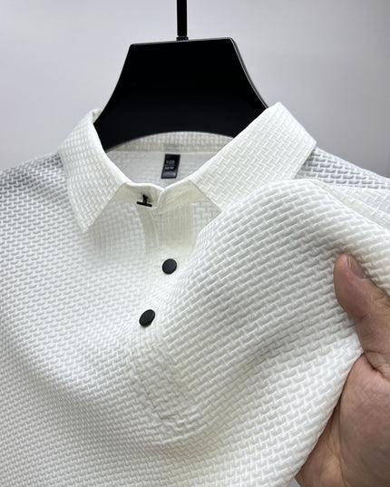 Mesh Ice Silk Short Sleeve T-shirt Mens Clothing - Vibes Harmony