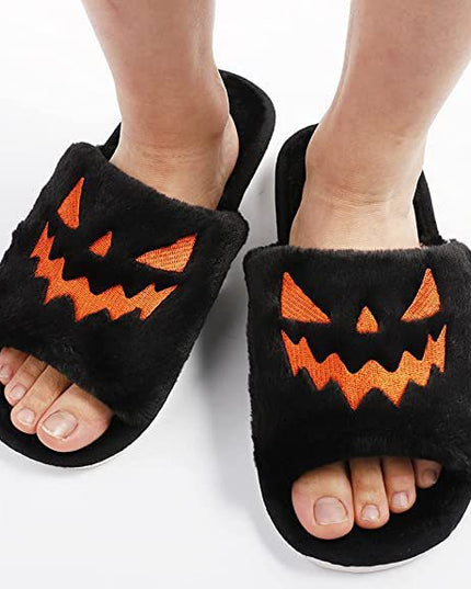 Halloween Shoes Winter Cute Warm Home Slippers Women - Vibes Harmony
