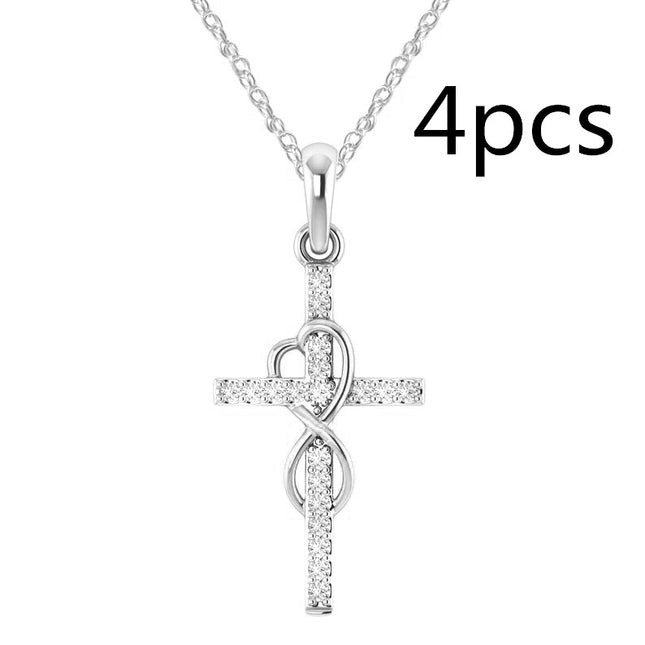 Alloy Pendant With Diamond And Eight-character Cross