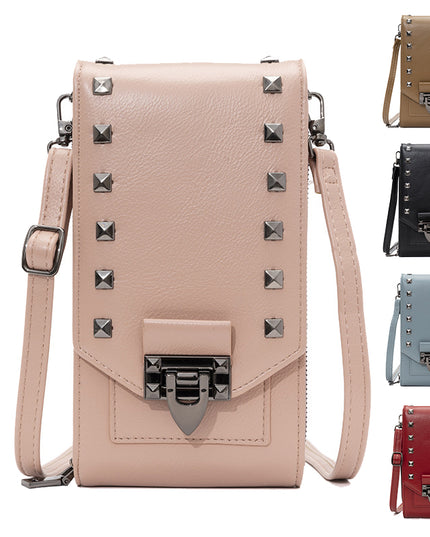 Rivet Design Shoulder Bags Mobile Phone Handbag Solid Color Crossbody Bags Women - Vibes Harmony