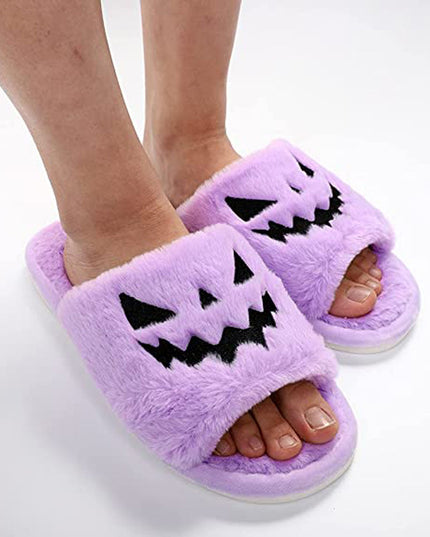 Halloween Shoes Winter Cute Warm Home Slippers Women - Vibes Harmony