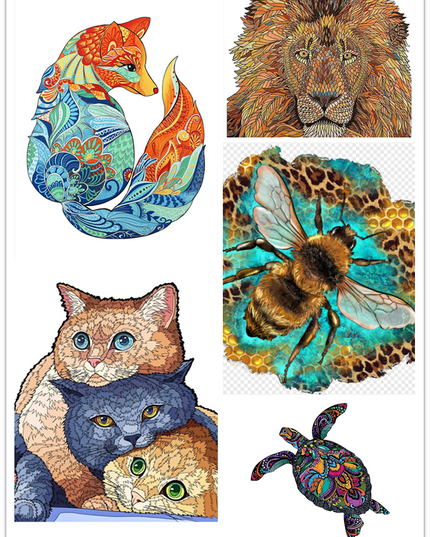 Animal Puzzle Craft Hub A3 A5 Size